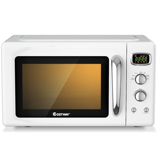 0.9 Cu.ft Retro Countertop Compact Microwave Oven-White by VYSN