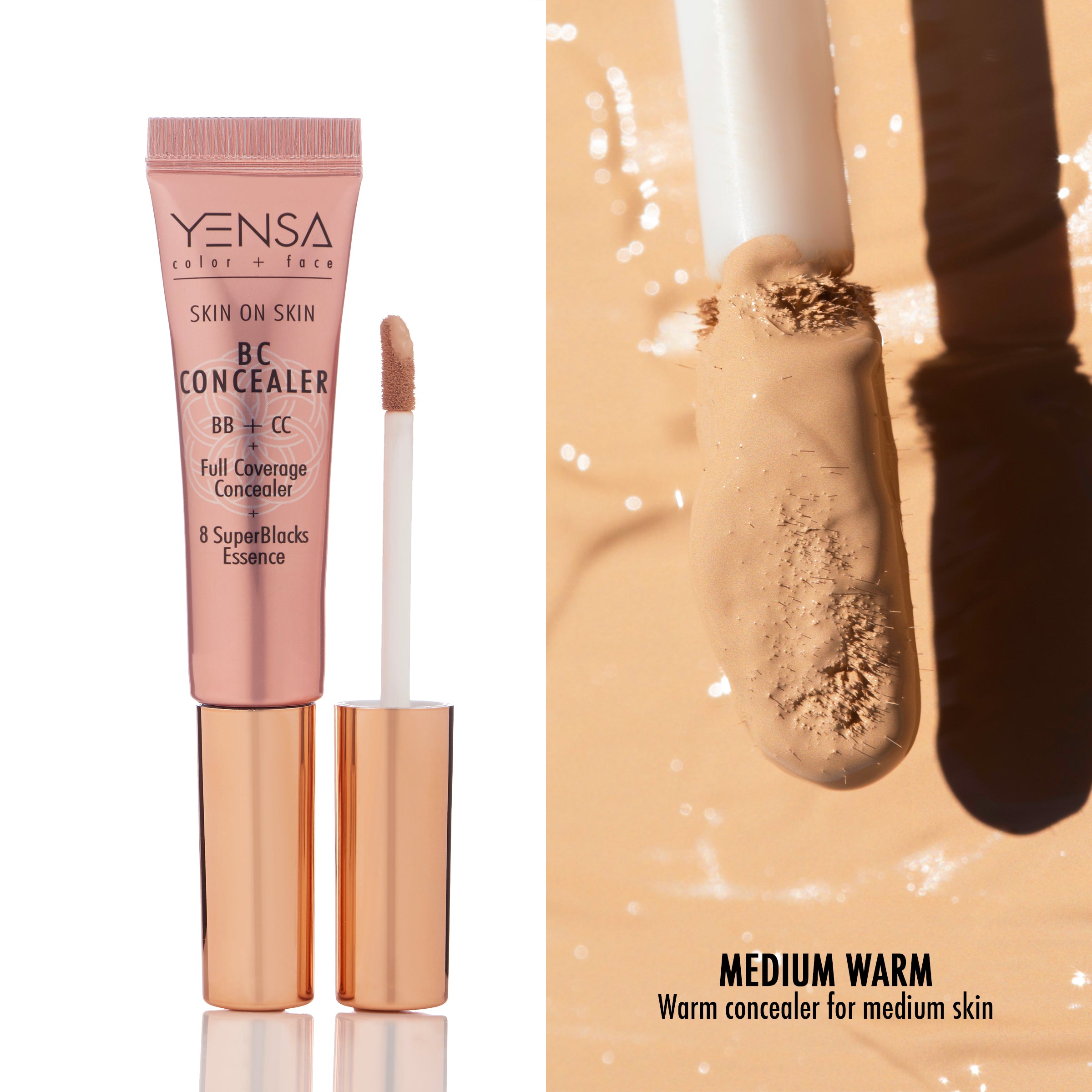 Skin On Skin BB + CC Full Coverage Hyaluronic Serum Concealer by YENSA